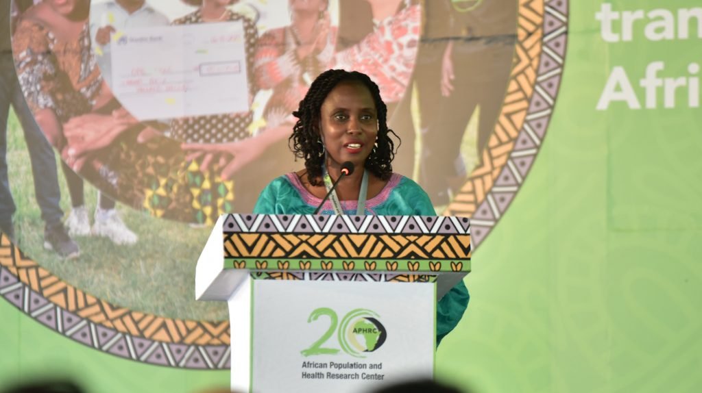 Dr. Catherine Kyobutungi, executive director, APHRC during the commemoration of the APHRC’s 20th anniversary.