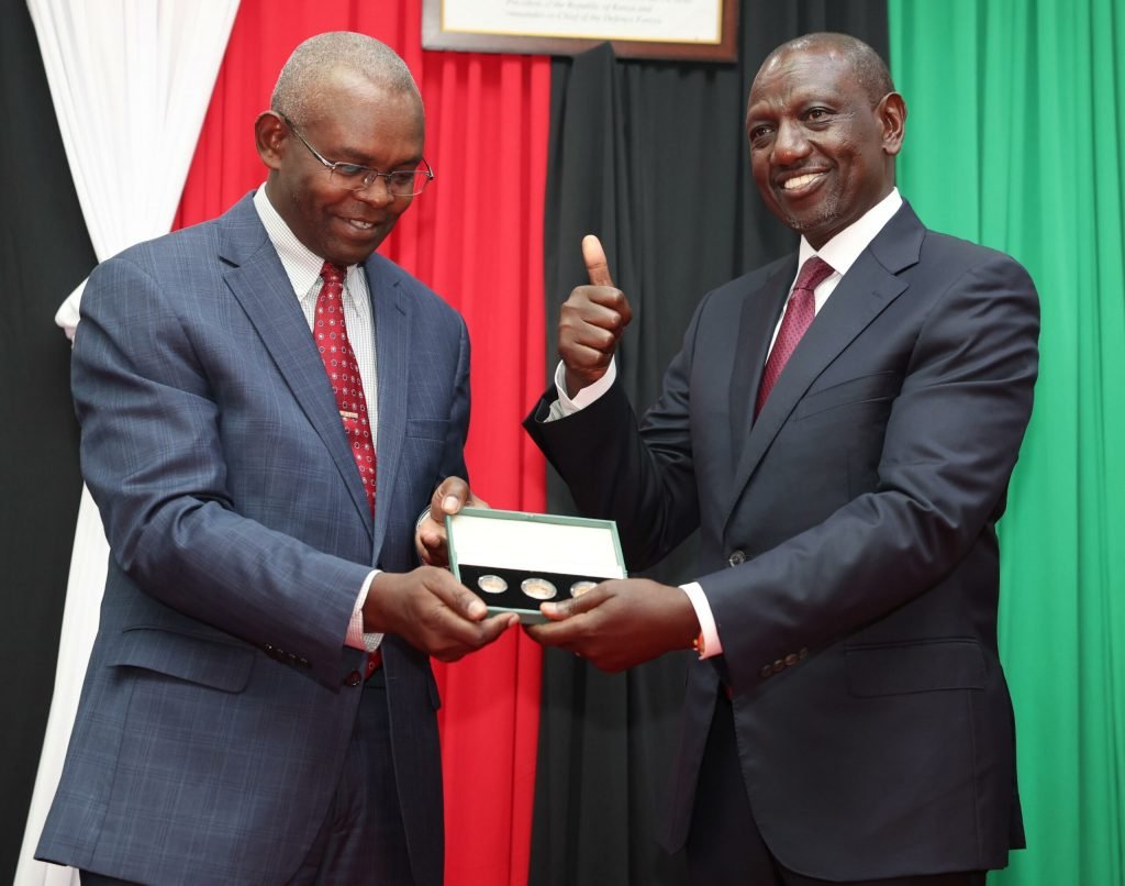 CBK Governor Dr Kamau Thuge with President William Ruto